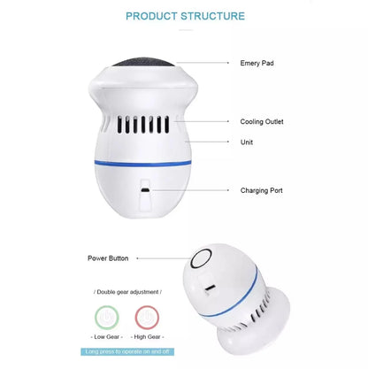 Amoladora eléctrica para pies, removedor de callos, limas recargables para pies, máquina de limpieza, herramientas para el cuidado de los pies, dispositivo exfoliante para pedicura