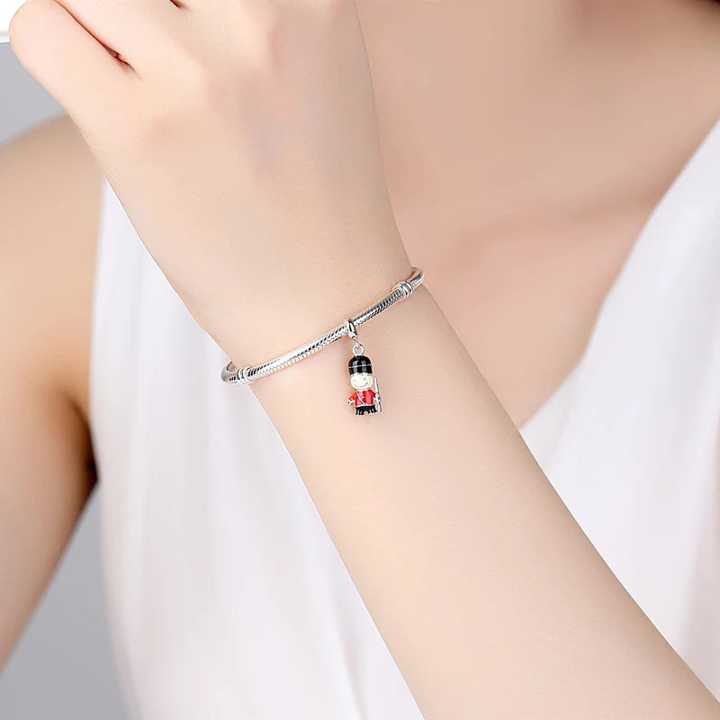 Abalorio original de plata de ley 925 con forma de maleta, autobús, cámara, viaje a Londres, París, compatible con pulseras de la marca Pan, joyería artesanal para mujer