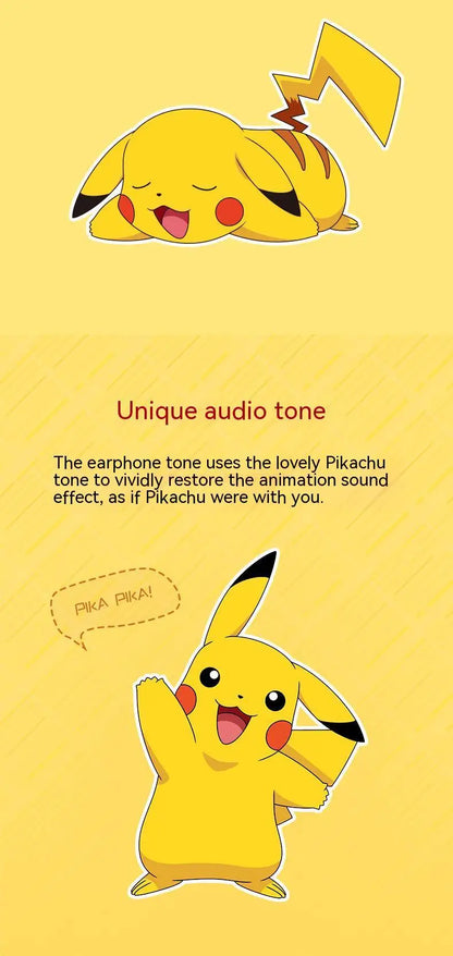 Pokemon Pikachu Earphones Wireless Bluetooth 5.0 Razer Sport Noise Reduction Headphones Touch Control Microphone Universal Gifts