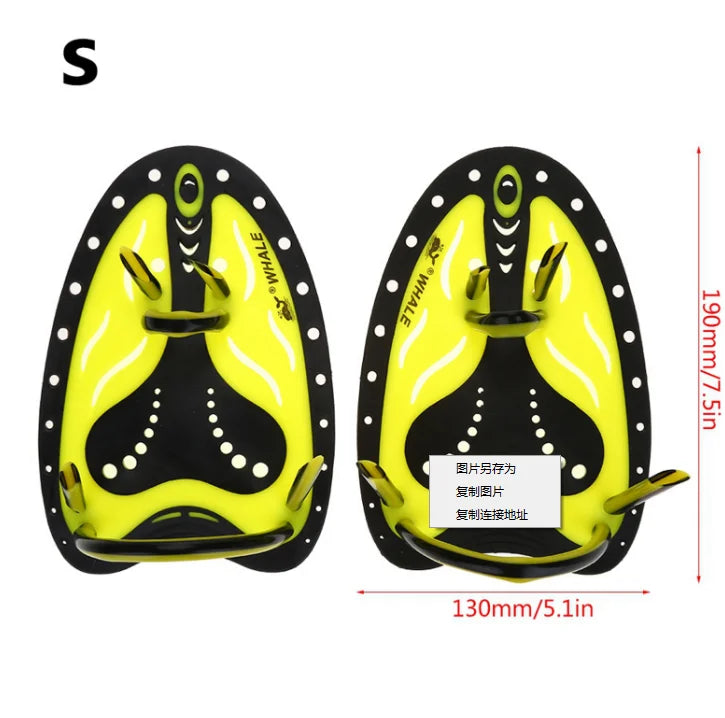 Aleta de remo para natación WHALE, equipo de entrenamiento para aprender a nadar, aleta de mano de silicona ajustable, guantes de buceo palmeados