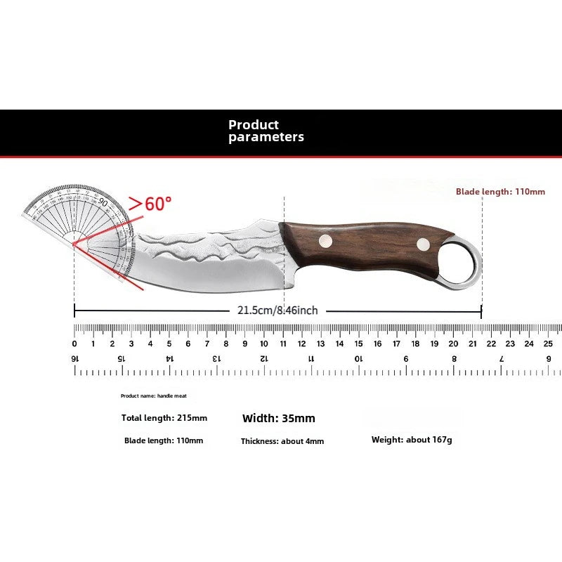 Afilador de huesos forjado a mano, mango de cuchillo para deshuesar, cuchillo pequeño para carne, afilado, duradero, práctico, cuchillo pequeño para cortar carne y fruta