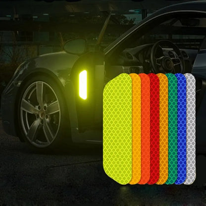 4 piezas de pegatinas para puerta de coche, cinta reflectora de advertencia de apertura de seguridad, accesorios para coche, pegatinas reflectoras para exterior e interior