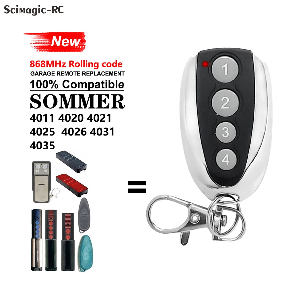 SOMMER 4020 4026 TX03 868-4 Mando a distancia para puerta de garaje 868 MHz Rolling Code 4 botones Transmisor manual Calidad superior Nuevo