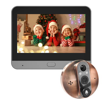 3MP Tuya Smart Life APP Home Battery WiFi Video Digital Door Peephole Viewer PIR IR Door Bell Magic Eye FHD Camera Alexa Google