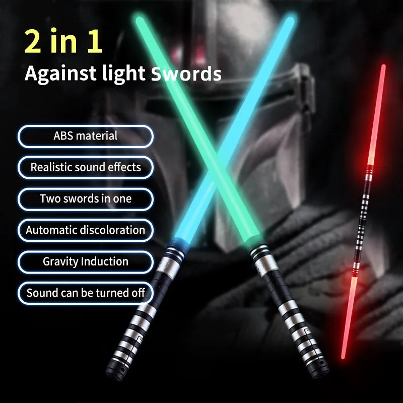 REikirc 75cm RGB  Lightsaber 2 in 1 7 colors Light Saber for 3+ Kids Laser Sword Toy Party Glow Swords