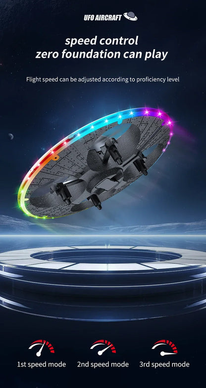 For Xiaomi Obstacle Avoidance Remote Control Dazzling Alien UFO Lighting Controllable HD Camera Toy Aircraft