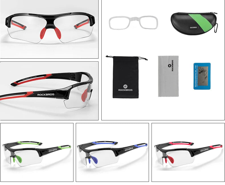 Gafas de ciclismo fotocromáticas ROCKBROS, gafas de sol para deportes al aire libre, gafas decolorantes, gafas para bicicleta de montaña y carretera, gafas para ciclismo