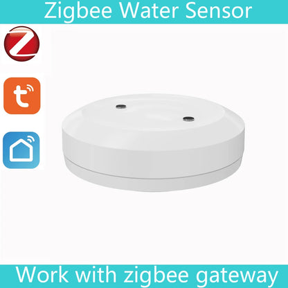 Sensor de inmersión de agua Zigbee Sensor de fugas Smart Life Aplicación de alarma de conexión de agua Detector de fugas de agua Tuya