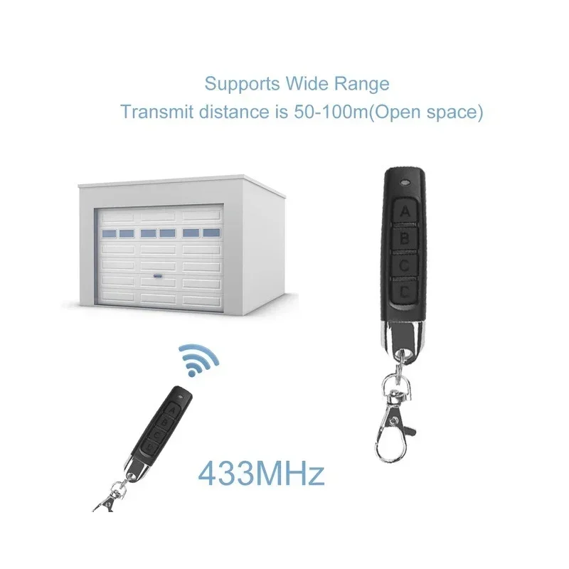 Control remoto de copia de 433 MHZ, código automático de 4 canales, abridor de puerta de garaje, duplicador de control remoto, código de clonación de llave de automóvil