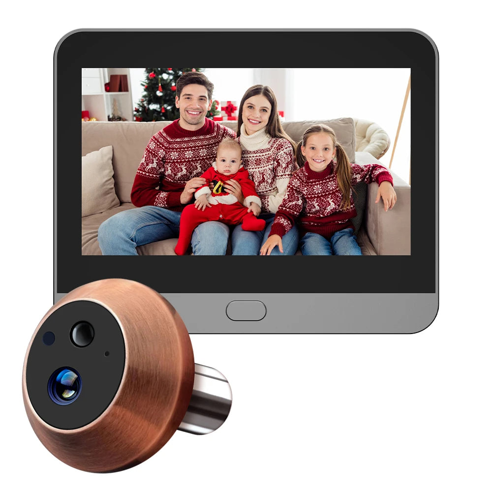 3MP Tuya Smart Life APP Home Battery WiFi Video Digital Door Peephole Viewer PIR IR Door Bell Magic Eye FHD Camera Alexa Google