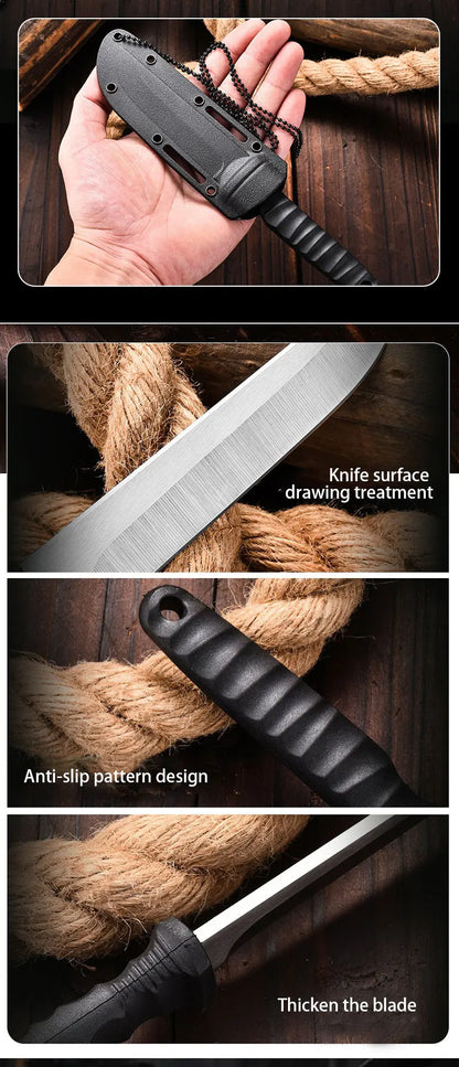 Outdoor pocket knife camping knife camping barbecue small straight knife k sheath survival knife carry portable fruit knife