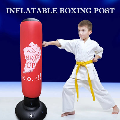 Saco de boxeo inflable para entrenamiento físico, columna de lucha deportiva de PVC, juguete para niños, saco de arena a presión para lucha de boxeo