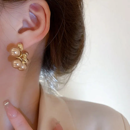 Pendientes de perlas de imitación para mujer 2023, pendientes de botón redondos de tendencia para bodas, fiestas, joyas elegantes, accesorios de moda