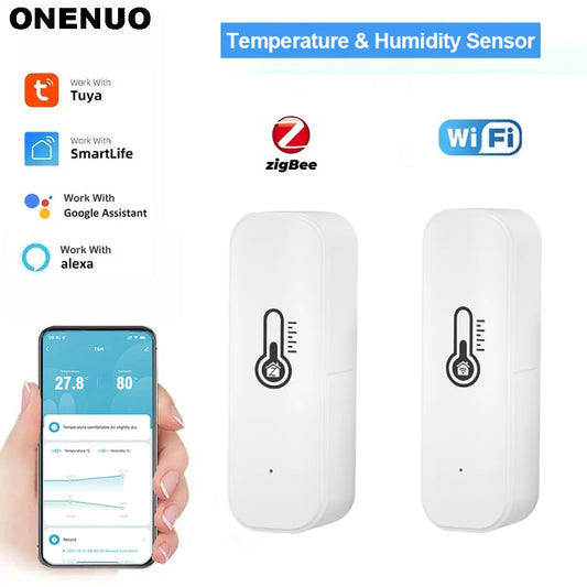 Termómetro e higrómetro inteligente con aplicación de temperatura y humedad Tuya WiFi o ZigBee, funciona con Alexa y Google Home