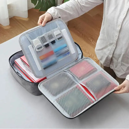 2 Layers Document Storage Bag Multifunctional Waterproof File Organizer Large Capacity Storage Bag With Password Lock