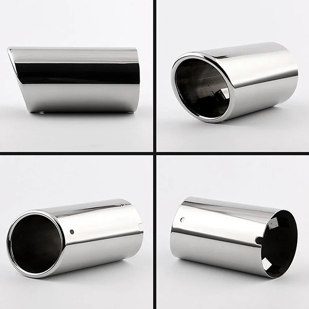 AQTQAQ Chrome Plating Stainless Steel Car Exhaust Muffler Tip Pipes Covers for Audi A1 A3 A4 TT 2009-2015 / VW Volkswagen PASSAT