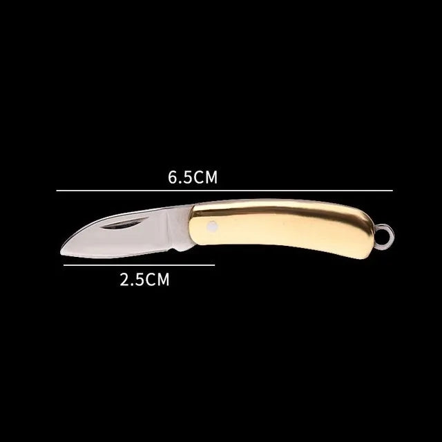 Mini Brass Folding Knife Sharp Delicate Knife Gift Outdoor Carry Key Chain Pendant Pocket Knife Self-defence Delivery Tools