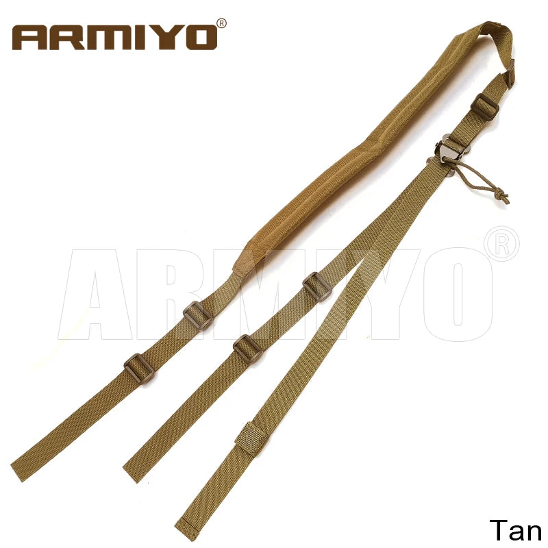 Armiyo Tactical Mission S3 2 Point Adjustable Shoulder Strap Gun Sling Nylon Belt Plastic Clip Mount Airsoft Hunting Accessories