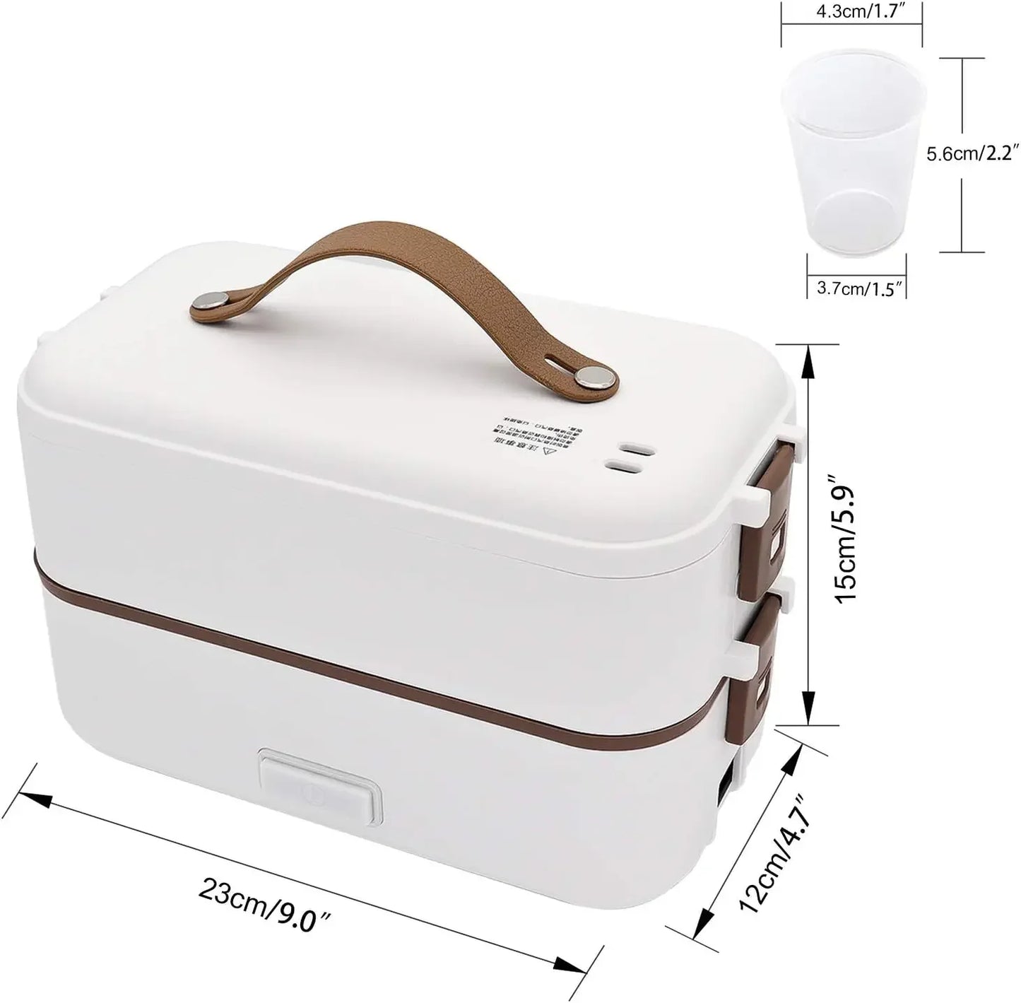 Self Cooking Electric Lunch Box, Portable Food Warmer for On-the-Go,Rice Cooker 2 Layers 800ML Heated Lunch Box for Home Office