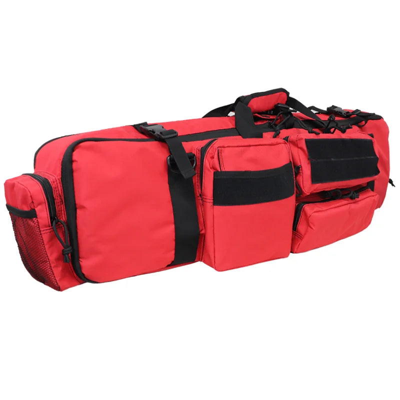 Mochila táctica de caza de nailon 1000D, bolsa de transporte cuadrada para dos rifles con correa para el hombro, bolsa para pistola Airsoft, estuche de protección para tiro