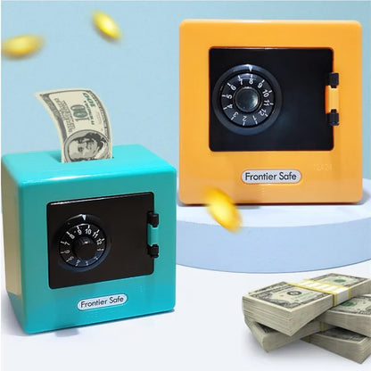 Mini Bank Money Box Retro Atm Rotating Password Cash Coins Saving Box Bank Safe Box Automatic Deposit Banknote Christmas Gift