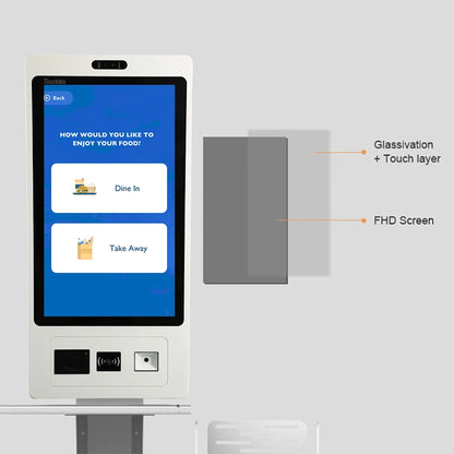 TouchWo 27 32 inch Windows/Android OS Capacitive Touch Screen Pc Touchscree Self Service Ticket/Payment/Ordering Kiosk