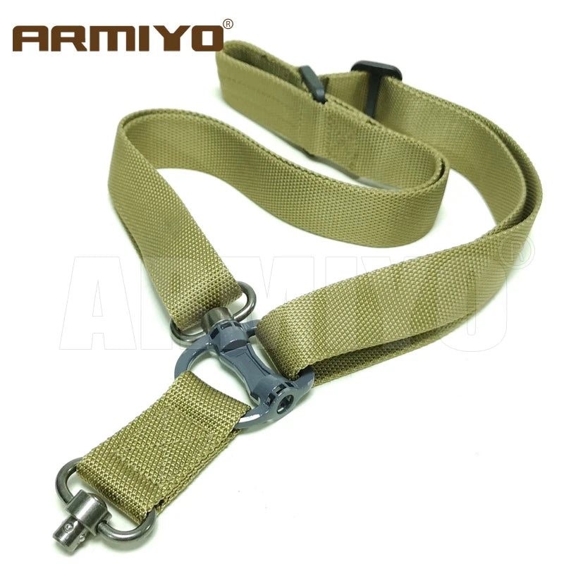 Armiyo Tactical Mission S3 2 Point Adjustable Shoulder Strap Gun Sling Nylon Belt Plastic Clip Mount Airsoft Hunting Accessories