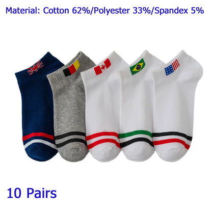 8 Pairs Women/Men Boat Socks Invisible Low Cut Silicone Non-slip Summer No-show Ankle Socks Solid Color Casual Breathable