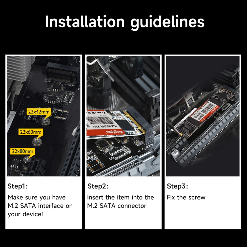 KingSpec M.2 SSD NGFF 128GB 256GB 512gb 1TB 2TB M2 SATA SSD 2280 SATA3 6Gb Internal Solid State Drive Hard Disk for Laptop