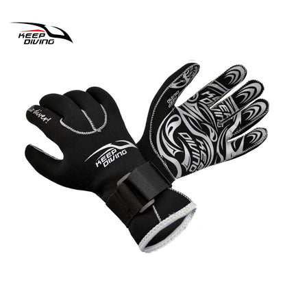 KEEP DIVING 3MM Genuine Neoprene Gloves Anti Scratch and Keep Warm for Scuba Diving Winter Swim Spearfishing Kayaking Surfing