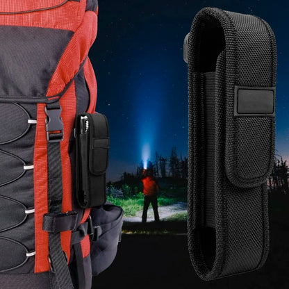 Funda táctica Molle para linterna, funda portátil para exteriores, funda de transporte para linterna LED, bolsa para caza, camping y senderismo