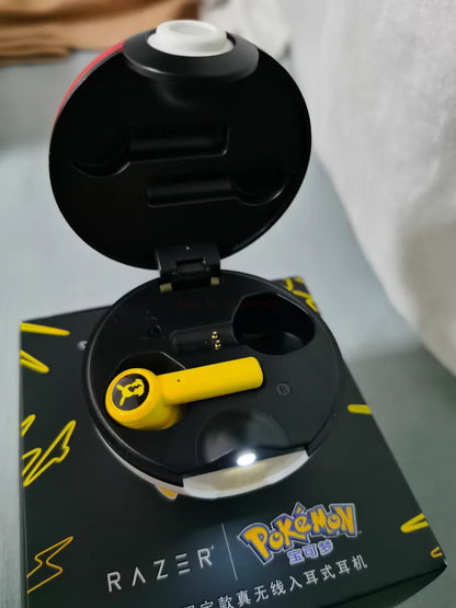 Pokemon Pikachu Earphones Wireless Bluetooth 5.0 Razer Sport Noise Reduction Headphones Touch Control Microphone Universal Gifts