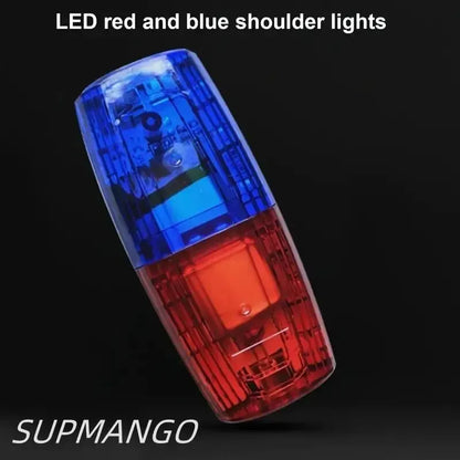 Red Blue LED Shoulder Warning Light Police Shoulder Clip Light Sanitation Worker Safety Patrol Alarm Flash Signal Strobe Lamp