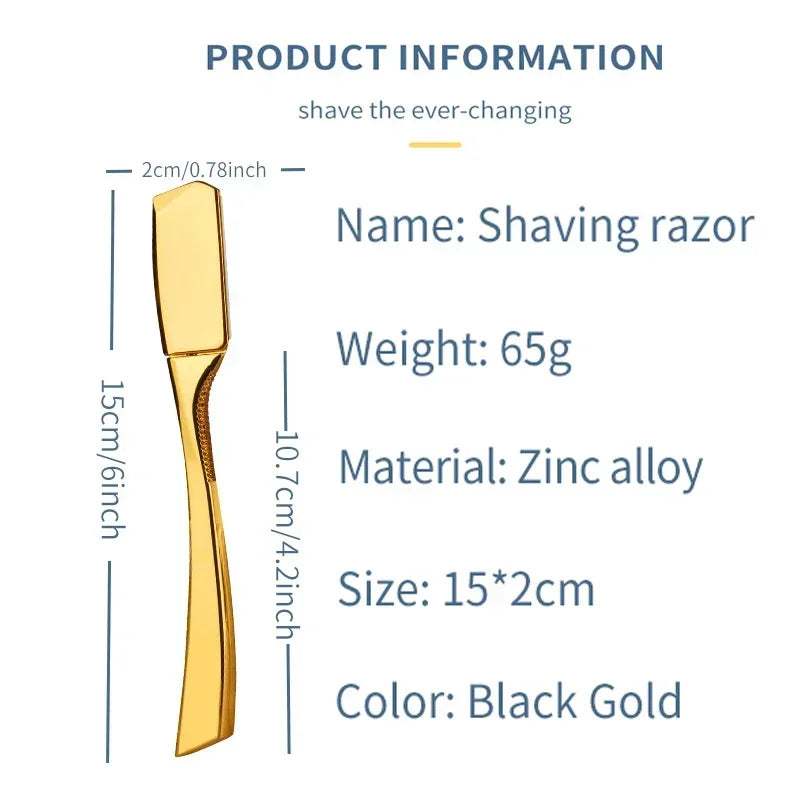 Professional Barber Straight Edge Shaving Razors Manual Zinc Alloy Salon Haircut Removal Tools Men Beard Shaving Knife Holder