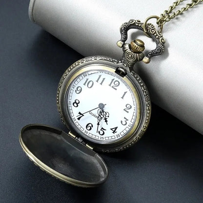 Retro Punk Pirate Captain Double Knife Quartz Pocket Watch with Necklace Chain Pendant Bracelet Gift for Male Men Vintage Clock