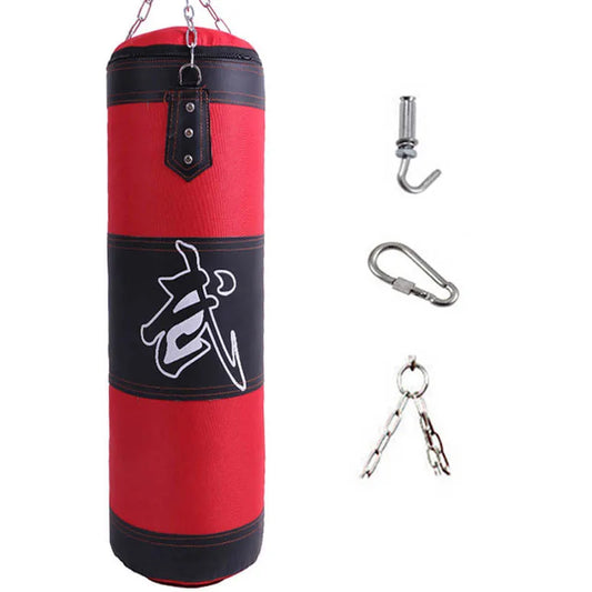 Saco de arena para boxeo, duradero, pesado, con cadena de metal, mosquetón, para entrenamiento físico, para patadas, karate y taekwondo