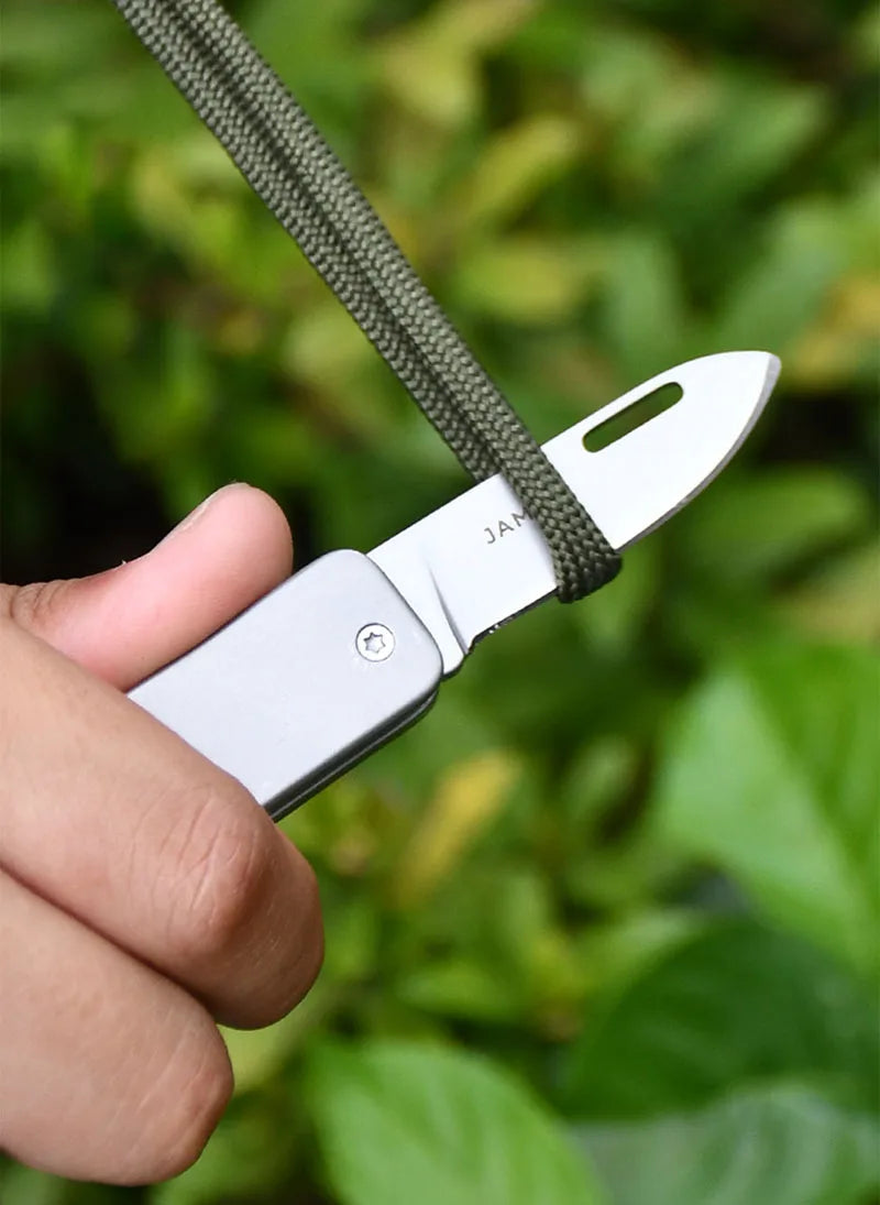 Minicuchillo plegable afilado para exteriores, multifuncional, de acero inoxidable, para el hogar, llavero portátil, cuchillo para fruta, caja abierta, portátil