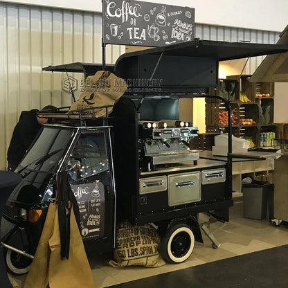 Carrito de comida móvil Quiosco de perritos calientes Carritos de comida rápida Moto eléctrica Carritos de café y hamburguesas verdes Camión de comida eléctrico