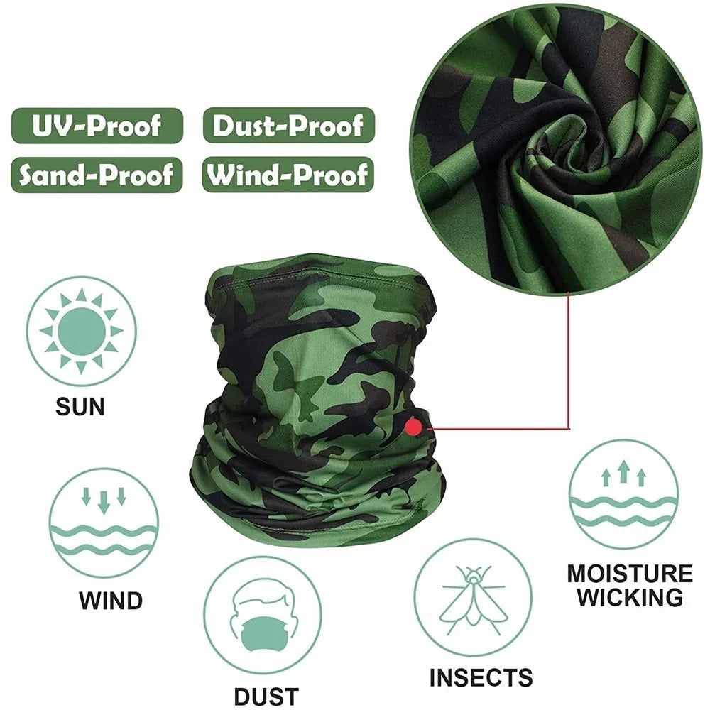 Turbante multiusos, bufanda para montar a caballo, bandana de ciclismo para hombres y mujeres, protector de cuello, protector solar, seda de hielo, para pesca al aire libre, senderismo, máscara para la cabeza