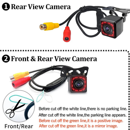 Hippcron Reverse Camera Front Rearview Car Night Vision With Built-in Distance Scale Lines Universal  Waterproof HD System