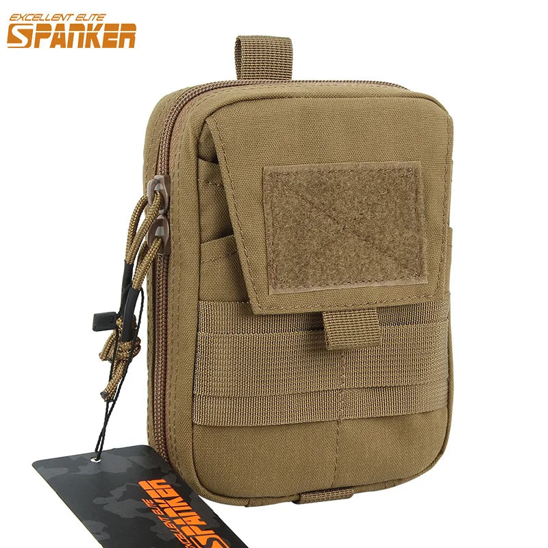 Riñonera táctica EDC Molle, bolsa multiusos, multifunción, con doble cremallera, bolsa para herramientas de caza