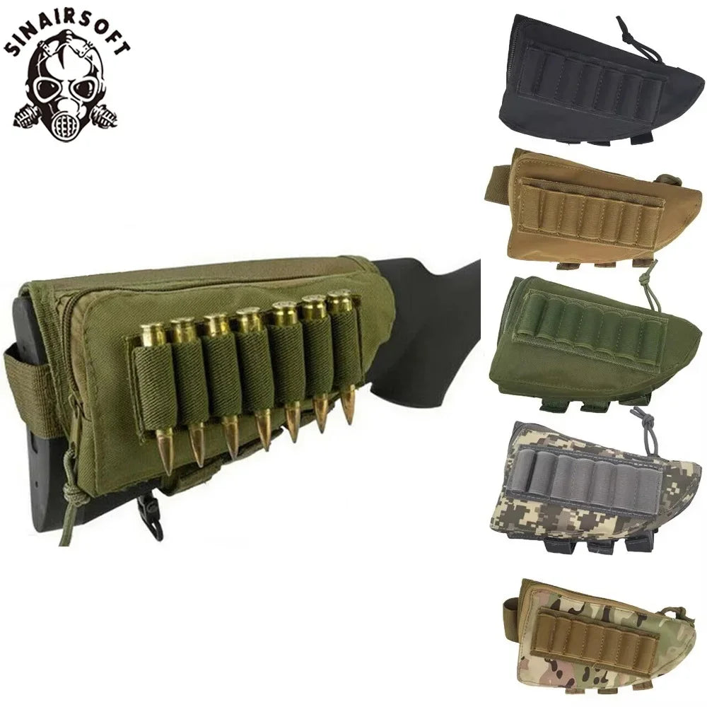 Tactical Muti-functional Hunting Zipper Rifle Buttstock Pack Bag Cheek Pad Rest Shell Mag Ammo Pouch Pocket Magazine Bandolier