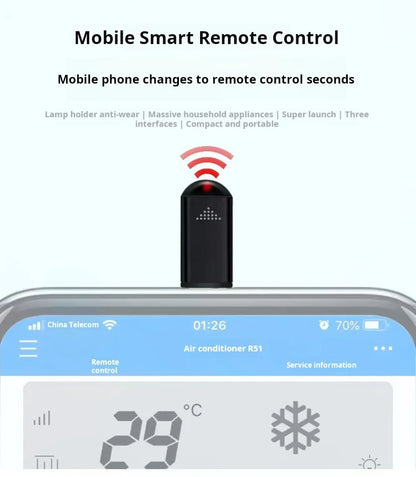 Adaptador de transmisor de infrarrojos para teléfono inteligente, control de tipo C, adaptador de control de aplicación inteligente, control remoto por infrarrojos adecuado para televisión