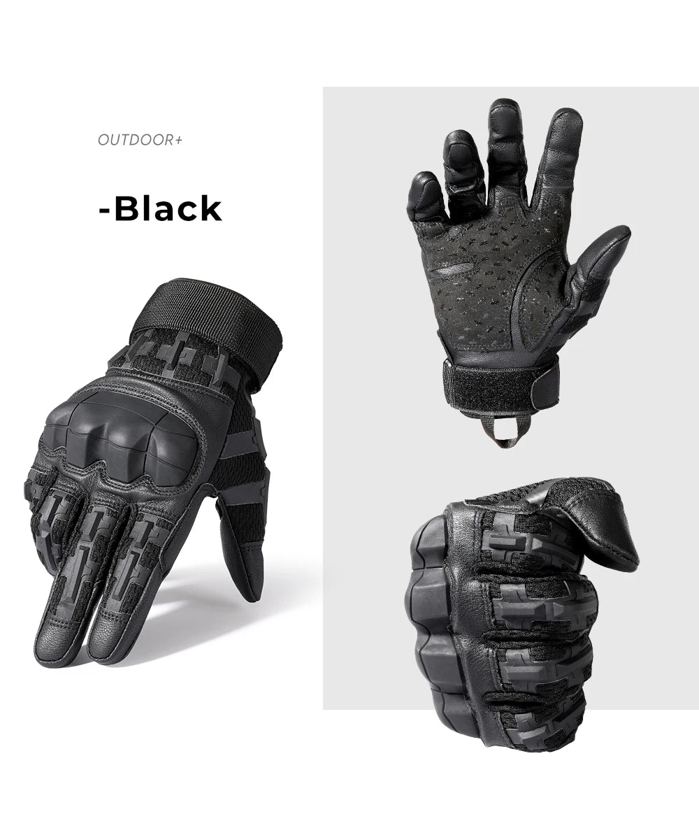 Guantes tácticos con pantalla táctil y carcasa rígida para caza al aire libre, airsoft, combate, tiro, senderismo, ciclismo, deportes, cuero sintético, equipo antideslizante