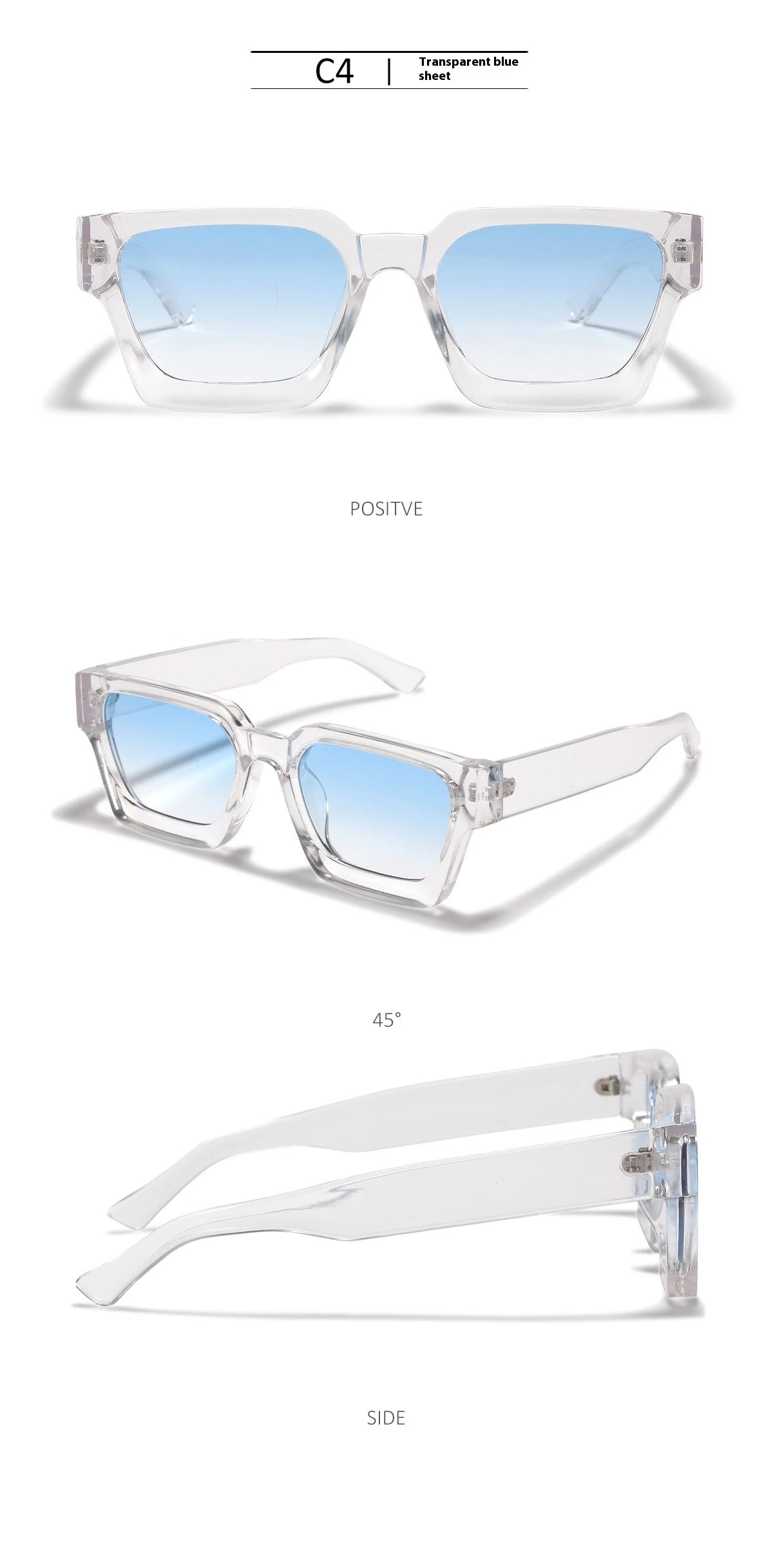 Narrow Glasses Rectangle Frame Personalized Trend Female Ins Style Versatile New Sunglasses Male