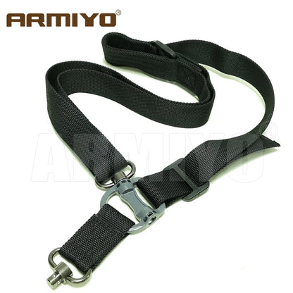 Armiyo Tactical Mission S3 2 Point Adjustable Shoulder Strap Gun Sling Nylon Belt Plastic Clip Mount Airsoft Hunting Accessories