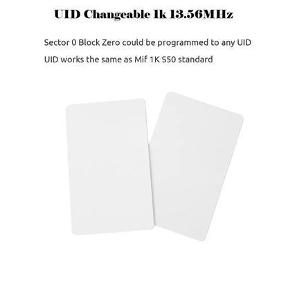 10PCS Rewritable RFID 13.56MHz CUID UID Blank Card Clone Card Copyable Changeable Smart IC S50 Card Duplicator White Cards