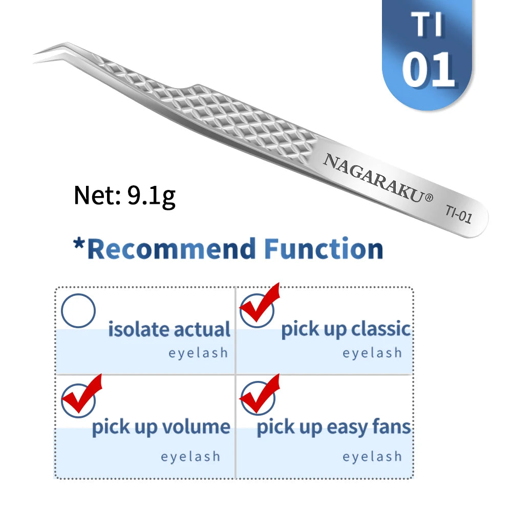 NAGARAKU Eyelash Extension Tweezers Makeup Stainless Steel Eyelash 3D accurate Clip