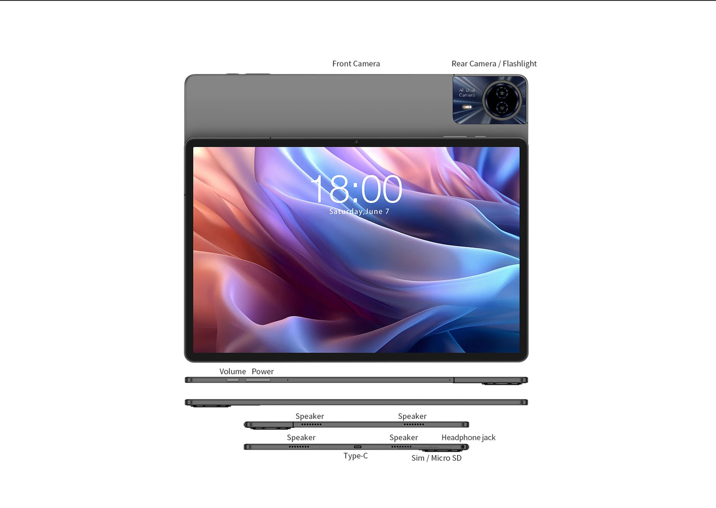 【World Premiere】Teclast T65 Max 13" HD Display Android 14 Tablet MediaTek G99 8GB RAM 256GB ROM 10000mAh Battery Widevine L1