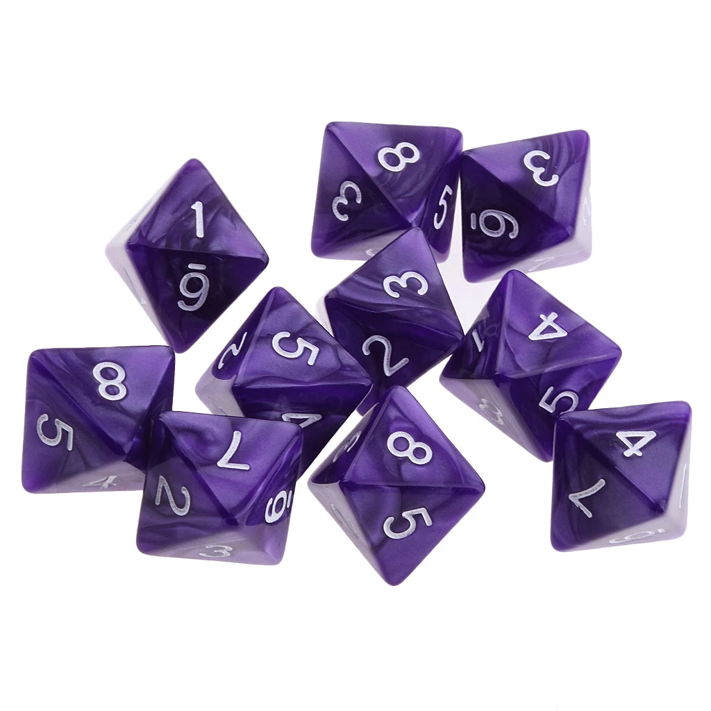 10 dados poliédricos de 10 caras D10 D8 para juegos de rol de 16 mm, dados familiares